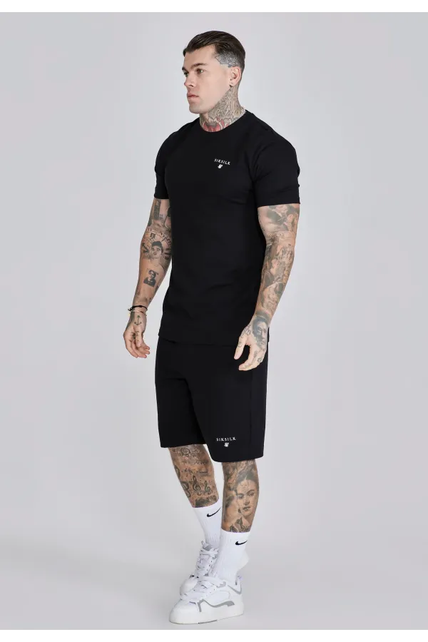 Set SIKSILK Shorts and Tshirt black | Sportshouse.ro